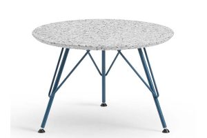 Τραπεζάκι Bolle D60 από μάρμαρο και μέταλλο – Ø60xh.40